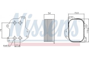 Nissens Ψυγείο λαδιού, Λάδι Κινητήρα - 90745