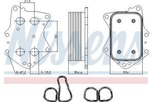 Nissens Ψυγείο λαδιού, Λάδι Κινητήρα - 90873
