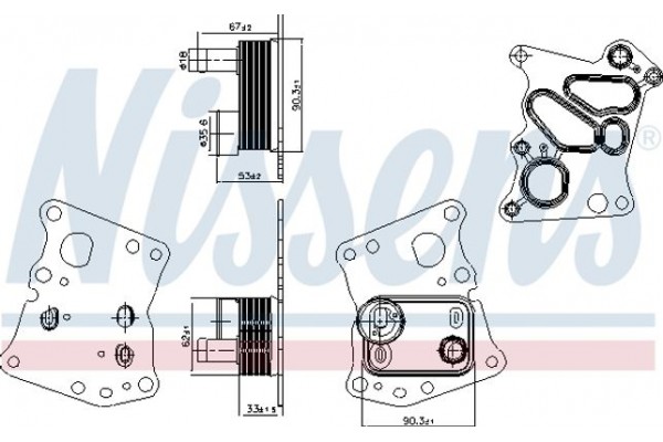 Nissens Ψυγείο λαδιού, Λάδι Κινητήρα - 90943