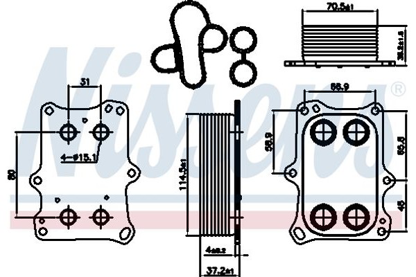 Nissens Ψυγείο λαδιού, Λάδι Κινητήρα - 90969