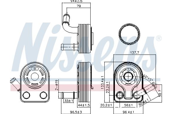 Nissens Ψυγείο λαδιού, Λάδι Κινητήρα - 90970