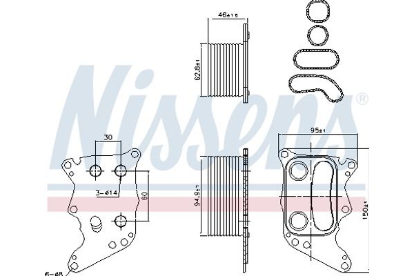 Nissens Ψυγείο λαδιού, Λάδι Κινητήρα - 90991