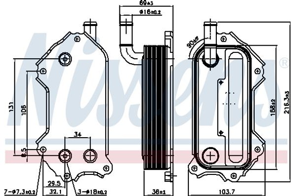 Nissens Ψυγείο λαδιού, Λάδι Κινητήρα - 91117