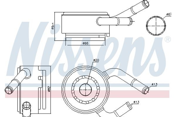 Nissens Ψυγείο λαδιού, Λάδι Κινητήρα - 91190