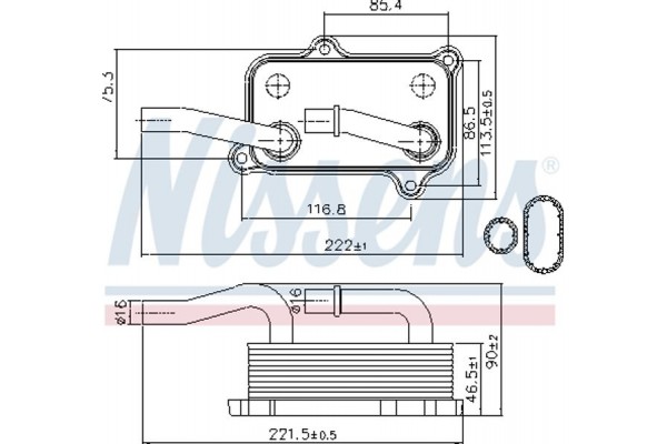 Nissens Ψυγείο λαδιού, Λάδι Κινητήρα - 90599
