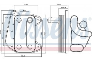 Nissens Ψυγείο λαδιού, Λάδι Κινητήρα - 90622