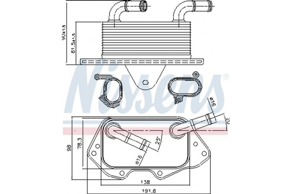 Nissens Ψυγείο λαδιού, Λάδι Κινητήρα - 90662