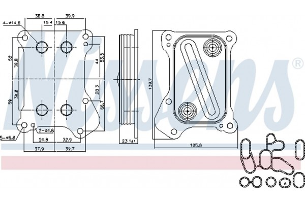 Nissens Ψυγείο λαδιού, Λάδι Κινητήρα - 90700