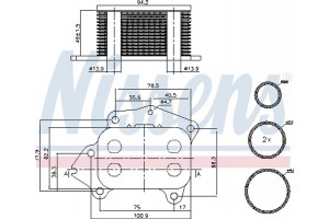 Nissens Ψυγείο λαδιού, Λάδι Κινητήρα - 90717