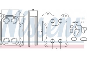 Nissens Ψυγείο λαδιού, Λάδι Κινητήρα - 90739