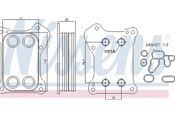 Nissens Ψυγείο λαδιού, Λάδι Κινητήρα - 90739