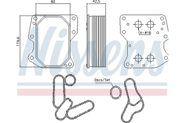 Nissens Ψυγείο λαδιού, Λάδι Κινητήρα - 90752