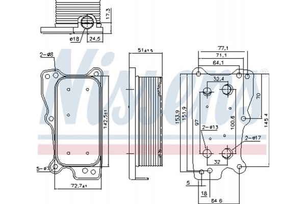 Nissens Ψυγείο λαδιού, Λάδι Κινητήρα - 90783