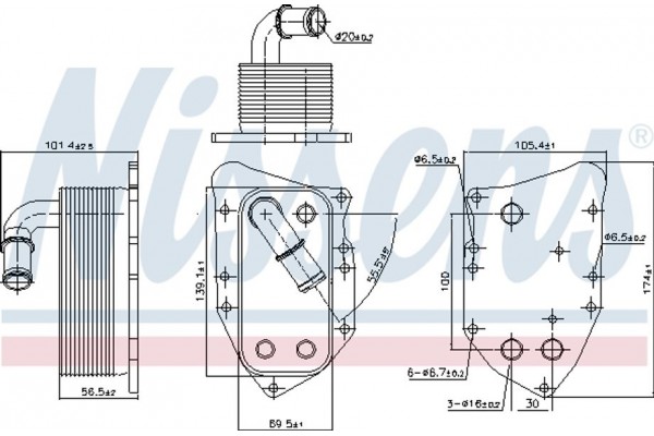 Nissens Ψυγείο λαδιού, Λάδι Κινητήρα - 90805