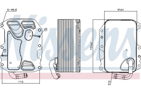Nissens Ψυγείο λαδιού, Λάδι Κινητήρα - 90852