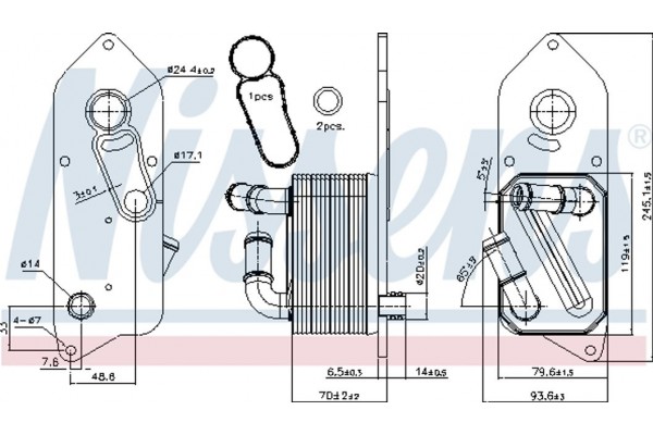 Nissens Ψυγείο λαδιού, Λάδι Κινητήρα - 90892
