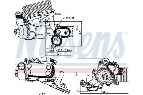 Nissens Ψυγείο λαδιού, Λάδι Κινητήρα - 90924
