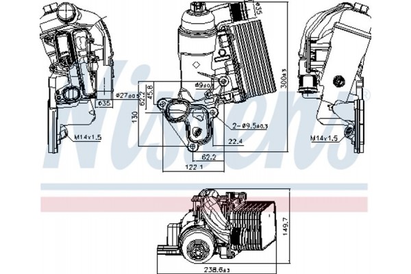 Nissens Ψυγείο λαδιού, Λάδι Κινητήρα - 90953