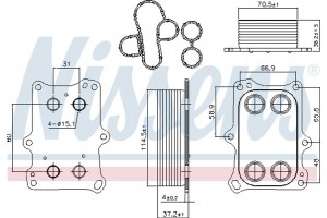 Nissens Ψυγείο λαδιού, Λάδι Κινητήρα - 90969