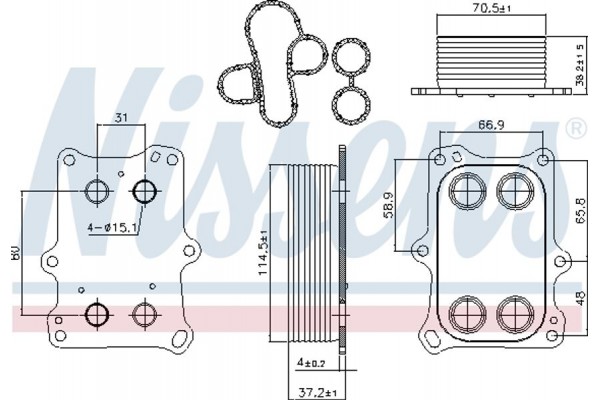 Nissens Ψυγείο λαδιού, Λάδι Κινητήρα - 90969