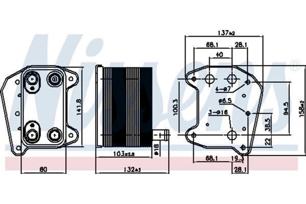 Nissens Ψυγείο λαδιού, Λάδι Κινητήρα - 90974