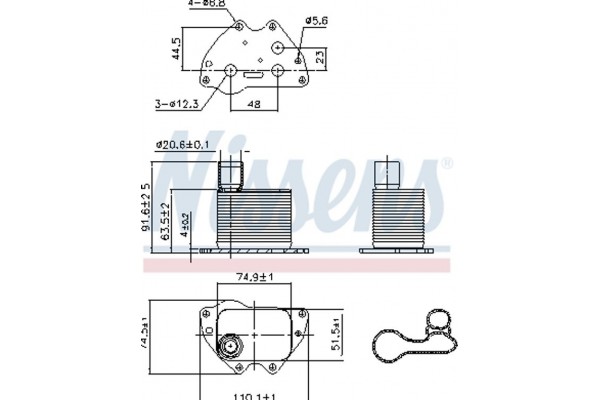 Nissens Ψυγείο λαδιού, Λάδι Κινητήρα - 90981