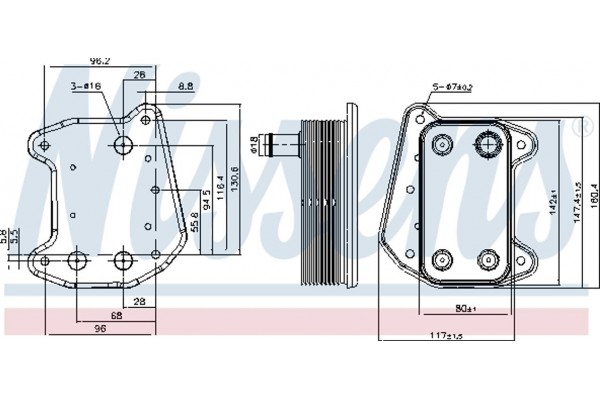 Nissens Ψυγείο λαδιού, Λάδι Κινητήρα - 91166