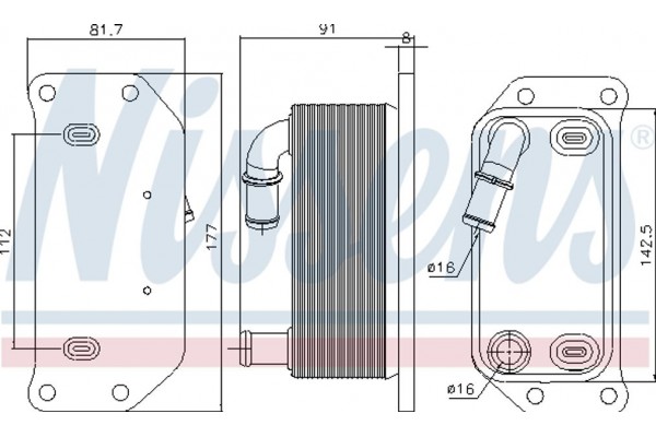 Nissens Ψυγείο λαδιού, Λάδι Κινητήρα - 91188