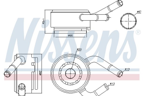 Nissens Ψυγείο λαδιού, Λάδι Κινητήρα - 91190