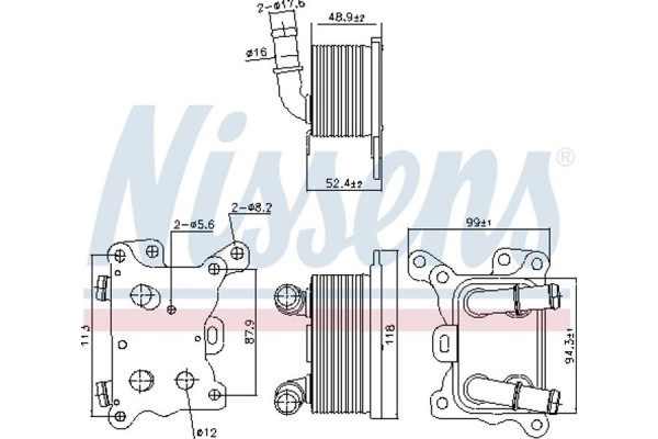 Nissens Ψυγείο λαδιού, Λάδι Κινητήρα - 91193