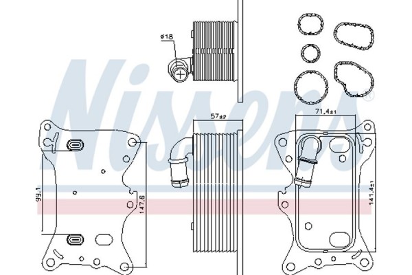 Nissens Ψυγείο λαδιού, Λάδι Κινητήρα - 91198