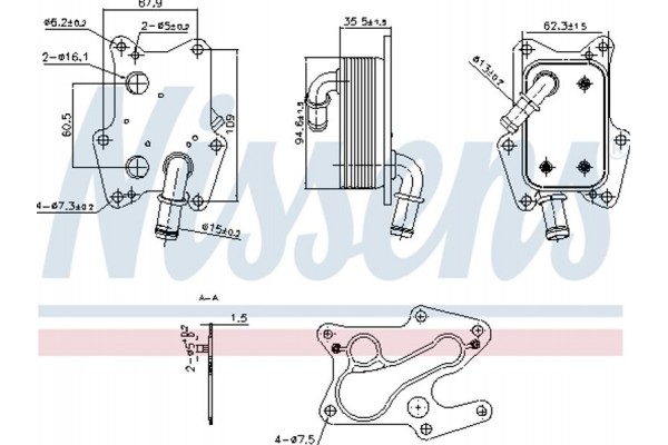 Nissens Ψυγείο λαδιού, Λάδι Κινητήρα - 91239