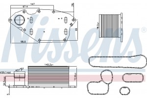 Nissens Ψυγείο λαδιού, Λάδι Κινητήρα - 91303