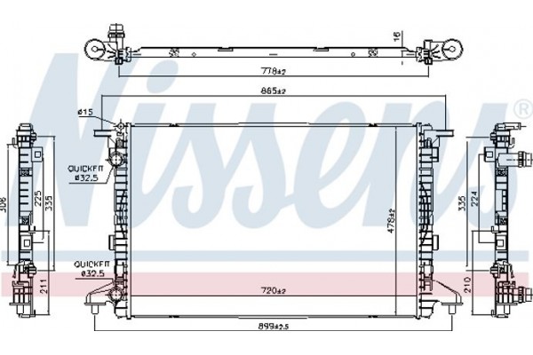 Nissens Ψυγείο, Ψύξη Κινητήρα - 606463