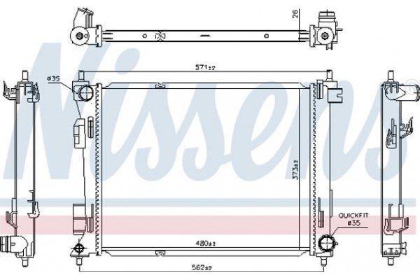 Nissens Ψυγείο, Ψύξη Κινητήρα - 606731