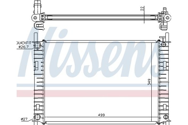 Nissens Ψυγείο, Ψύξη Κινητήρα - 62027A