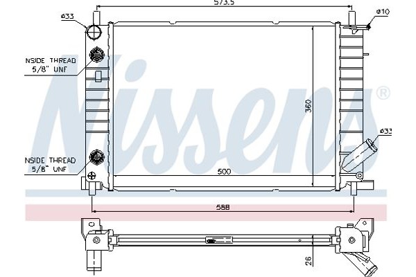 Nissens Ψυγείο, Ψύξη Κινητήρα - 62054