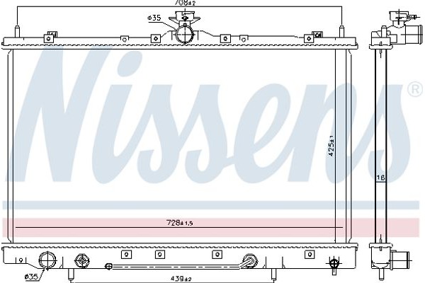 Nissens Ψυγείο, Ψύξη Κινητήρα - 628975