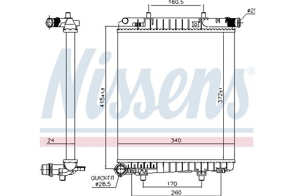 Nissens Ψυγείο, Ψύξη Κινητήρα - 636016