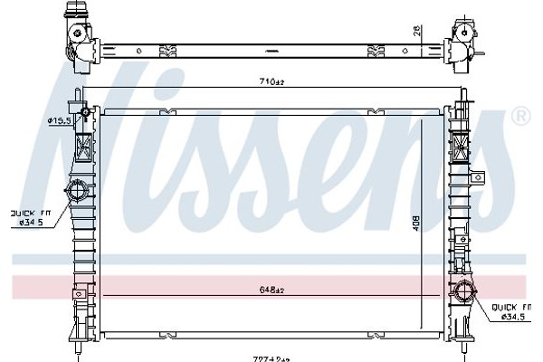 Nissens Ψυγείο, Ψύξη Κινητήρα - 636042