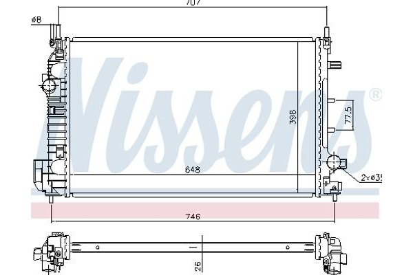 Nissens Ψυγείο, Ψύξη Κινητήρα - 640302