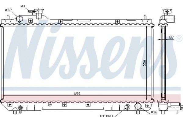 Nissens Ψυγείο, Ψύξη Κινητήρα - 64629A