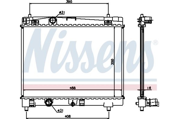 Nissens Ψυγείο, Ψύξη Κινητήρα - 64671A