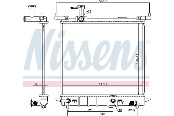 Nissens Ψυγείο, Ψύξη Κινητήρα - 68755