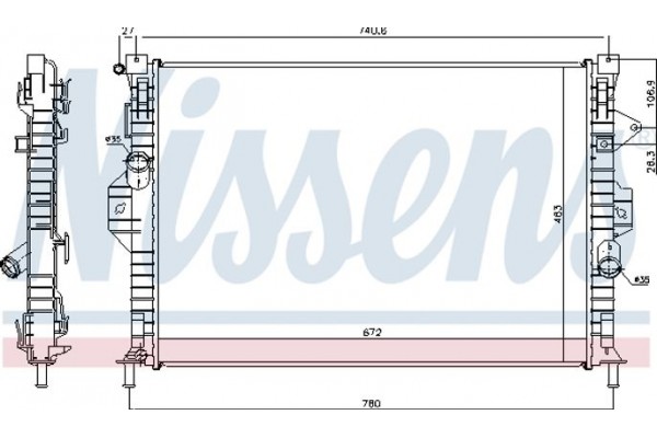 Nissens Ψυγείο, Ψύξη Κινητήρα - 69253