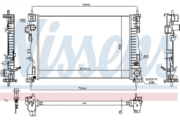Nissens Ψυγείο, Ψύξη Κινητήρα - 60062