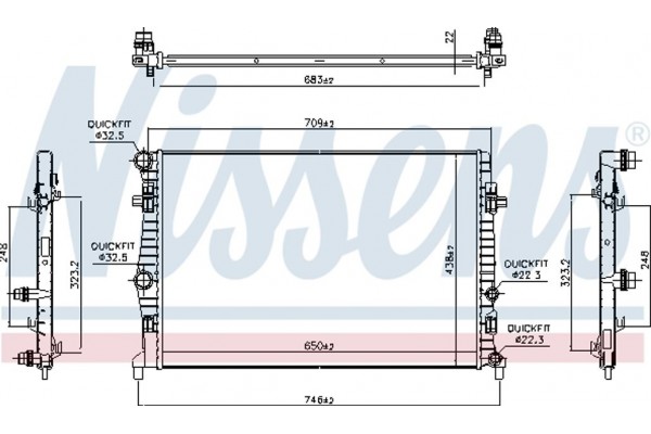 Nissens Ψυγείο, Ψύξη Κινητήρα - 606218