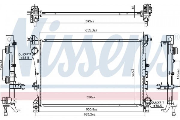 Nissens Ψυγείο, Ψύξη Κινητήρα - 606441