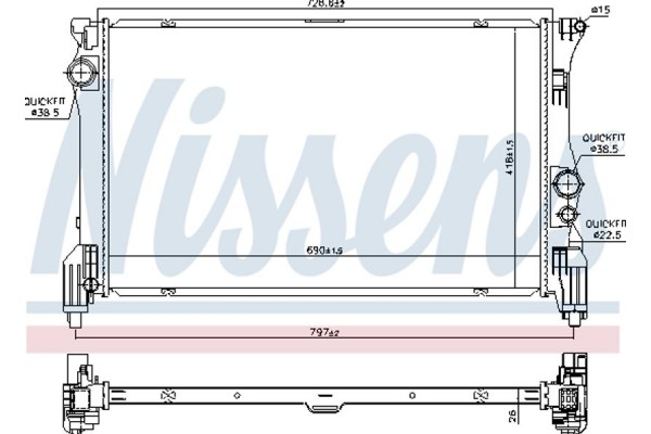 Nissens Ψυγείο, Ψύξη Κινητήρα - 606453