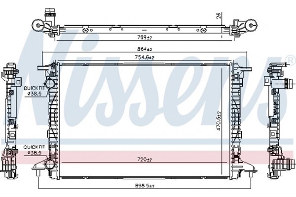 Nissens Ψυγείο, Ψύξη Κινητήρα - 606573